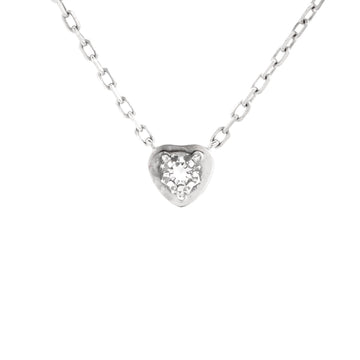 Cartier D'Amour Heart Pendant Necklace 18K White Gold with Diamond