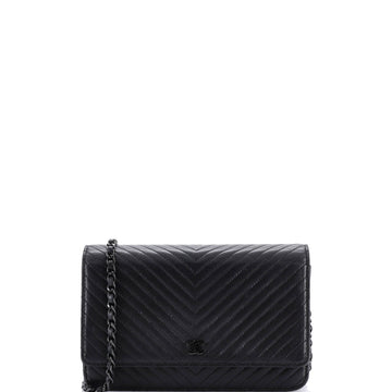 Chanel So Black Wallet on Chain Chevron Lambskin