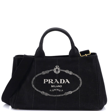 Prada Canapa Convertible Tote Canvas Medium
