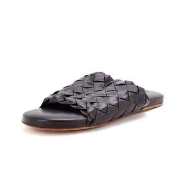 Bottega Veneta Men's Flat Slide Sandals Intrecciato Nappa
