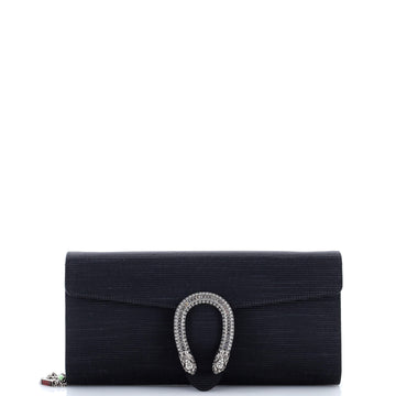 Gucci Dionysus Chain Clutch Ribbed Satin with Crystals Long
