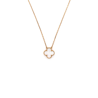 Van Cleef & Arpels Vintage Alhambra Pendant Necklace 18K Yellow Gold and Mother of Pearl