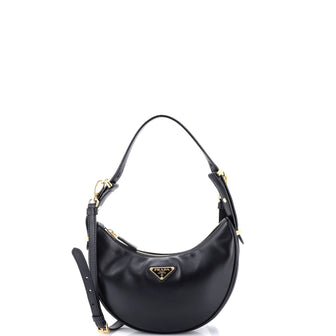 Prada Arque Half Moon Hobo Leather Small