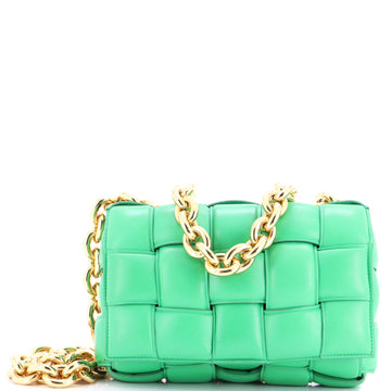 Bottega Veneta Cassette Chain Crossbody Bag Padded Maxi Intrecciato Leather