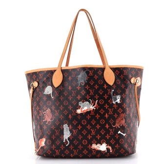 Louis Vuitton Neverfull NM Tote Limited Edition Grace Coddington Catogram Canvas MM