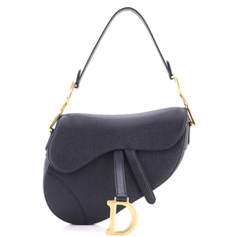 Christian Dior Saddle Handbag Leather Medium