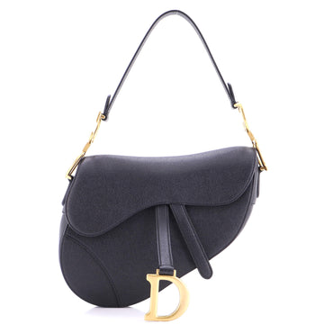 Christian Dior Saddle Handbag Leather Medium