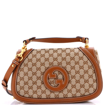 Gucci Blondie NM Top Handle Bag GG Coated Canvas with Leather Medium