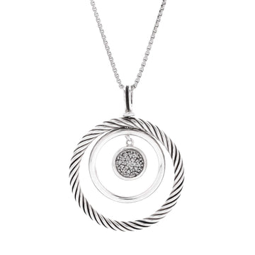 David Yurman Mobile Circle Necklace Sterling Silver with Diamonds