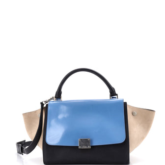 Celine Trapeze Bag Leather with Patent Small