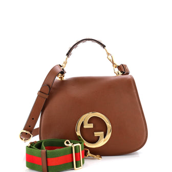 Gucci Web Blondie Shoulder Flap Bag Leather Medium