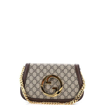 Gucci Blondie NM Chain Flap Bag GG Coated Canvas Small