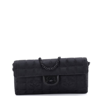 Chanel Travel Line Flap Bag Quilted Nylon East West