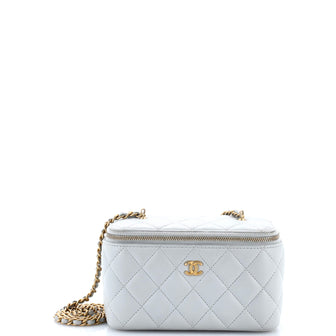 Chanel Pearl Crush Vanity Case with Chain Quilted Lambskin Small