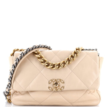 Chanel 19 Flap Bag Quilted Leather Large