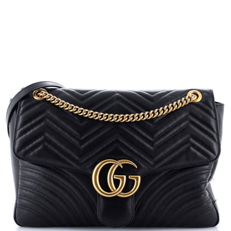 Gucci GG Marmont Flap Bag Matelasse Leather Large