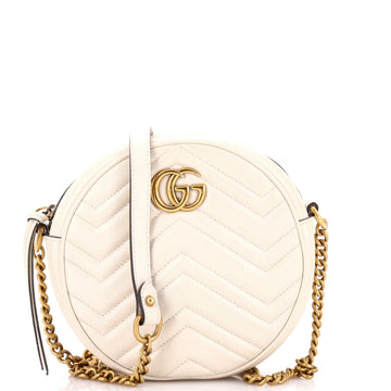Gucci GG Marmont Round Shoulder Bag Matelasse Leather Mini