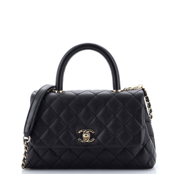 Chanel Coco Top Handle Bag Quilted Caviar Mini