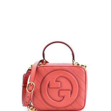 Gucci Blondie NM Top Handle Shoulder Bag Diagonal Quilted Leather