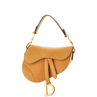 Christian Dior Saddle Handbag Leather Mini