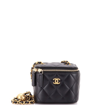 Chanel Pearl Crush Vanity Case with Chain Quilted Lambskin Mini