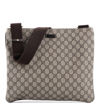 Gucci Zip Top Messenger Bag GG Coated Canvas Large