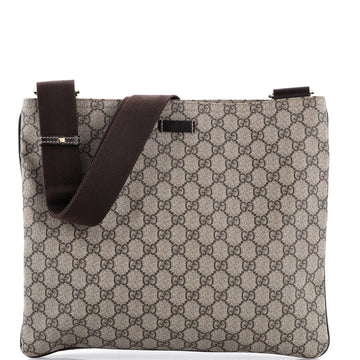 Gucci Zip Top Messenger Bag GG Coated Canvas Large