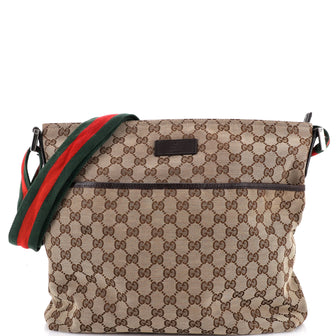 Gucci Front Pocket Web Messenger GG Canvas Medium