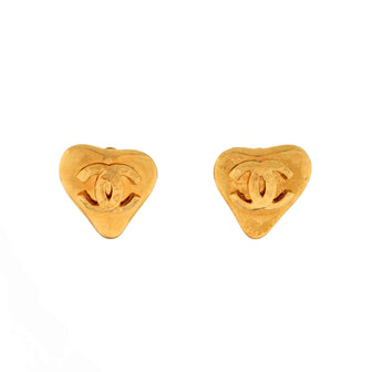 Chanel CC Hearts Clip On Earrings Metal