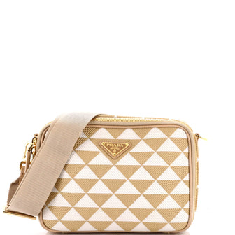 Prada Symbole Zip Around Shoulder Bag Jacquard
