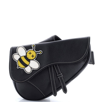 Christian Dior KAWS Saddle Crossbody Bag Leather with Applique
