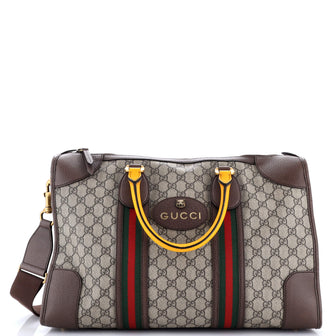 Gucci Neo Vintage Web Duffle Bag GG Coated Canvas Large