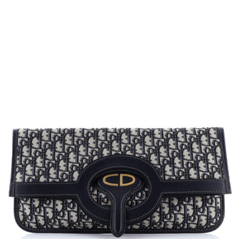 Christian Dior Fold Over Clutch Oblique Canvas