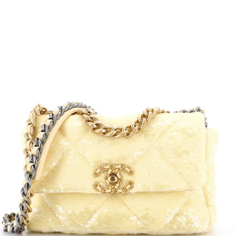 Chanel 19 Flap Bag Quilted Sequins Medium