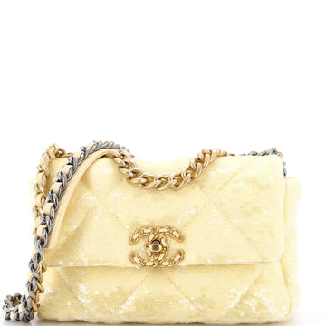 Chanel 19 Flap Bag Quilted Sequins Medium