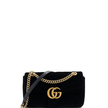 Gucci GG Marmont Flap Bag Matelasse Velvet Small
