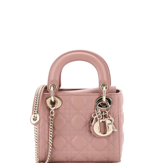 Christian Dior Lady Dior Chain Bag Cannage Quilt Lambskin Mini