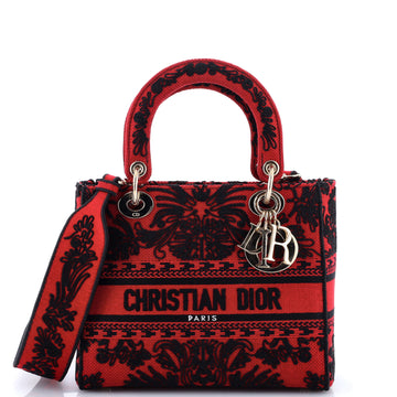 Christian Dior Lady D-Lite Bag Embroidered Canvas Medium