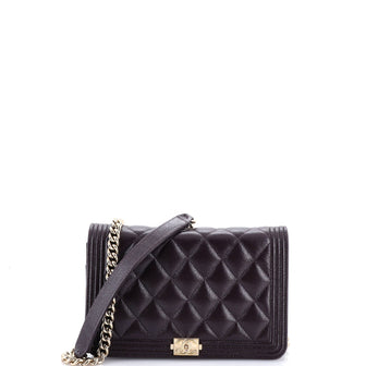 Chanel Boy Wallet on Chain Quilted Caviar