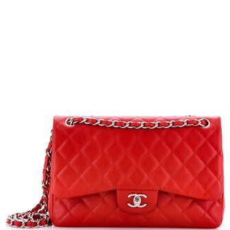 Chanel Classic Double Flap Bag Quilted Caviar Jumbo