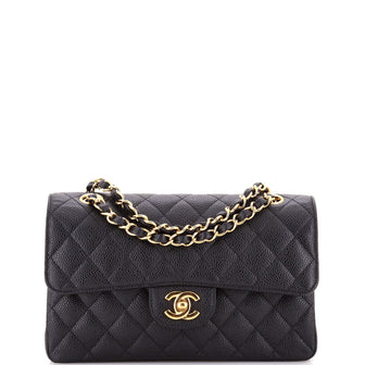Chanel Classic Double Flap Bag Quilted Caviar Small