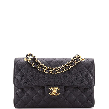 Chanel Classic Double Flap Bag Quilted Caviar Small