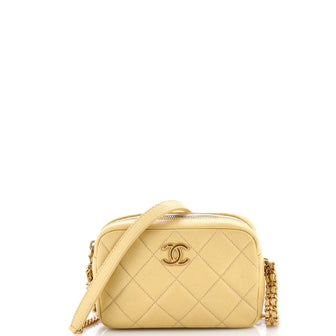 Chanel Chain Melody Camera Bag Quilted Caviar Small