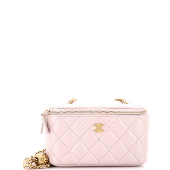 Chanel Pearl Crush Vanity Case with Chain Quilted Lambskin Small