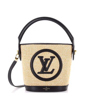 Louis Vuitton Petit Bucket NM Bag Raffia with Leather