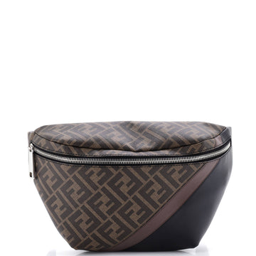 Fendi Zip Belt Bag Zucca Coated Canvas and Leather