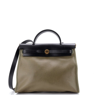 Hermes Herbag Zip Leather and Toile 31