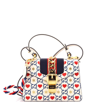 Gucci Sylvie Top Handle Bag Limited Edition Valentines GG Printed Leather Mini