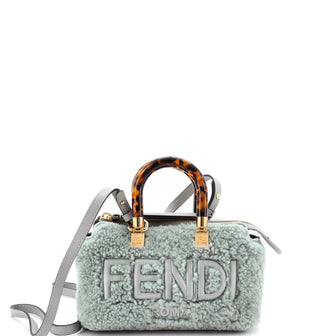 Fendi Logo By The Way Top Handle Bag Shearling Mini