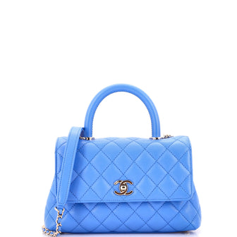 Chanel Coco Top Handle Bag Quilted Caviar Mini